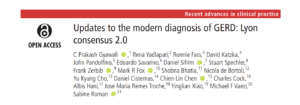 Updates to the modern diagnosis of GERD: Lyonconsensus 2.0